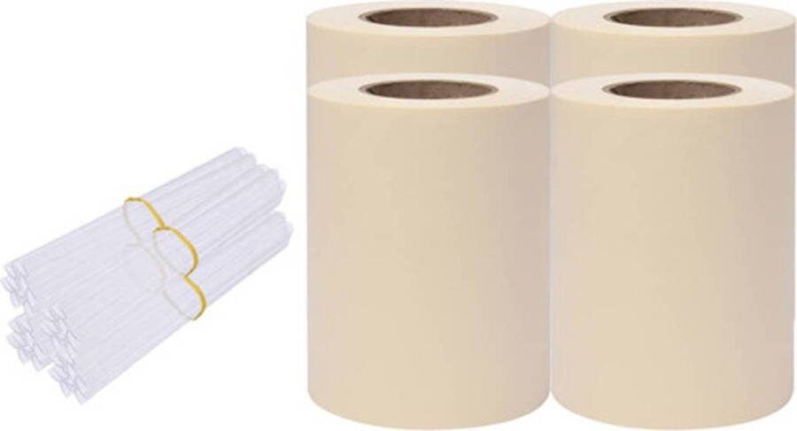 VidaXL -Tuinschermen-4-st-35x0 19-m-PVC-crèmekleurig