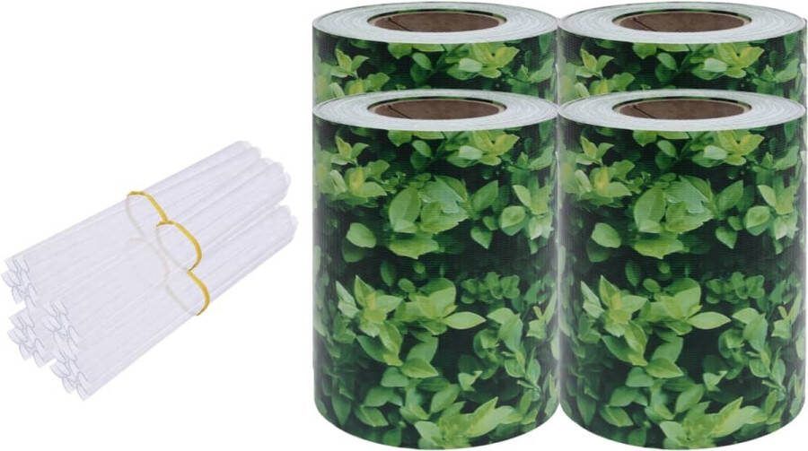VidaXL -Tuinschermen-4-st-35x0 19-m-PVC-groen