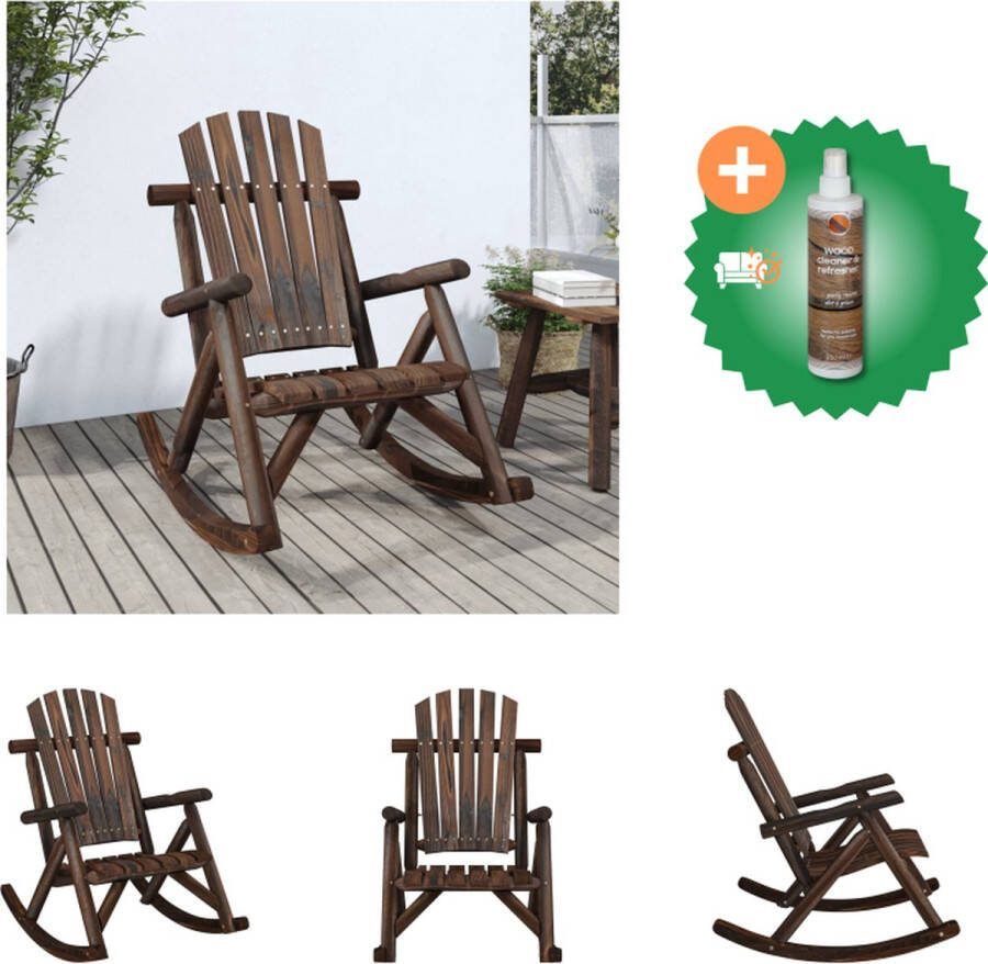 VidaXL Rustieke Schommelstoel Tuin 69 x 96 x 101 cm Massief vurenhout Tuinbank Inclusief Houtreiniger en verfrisser