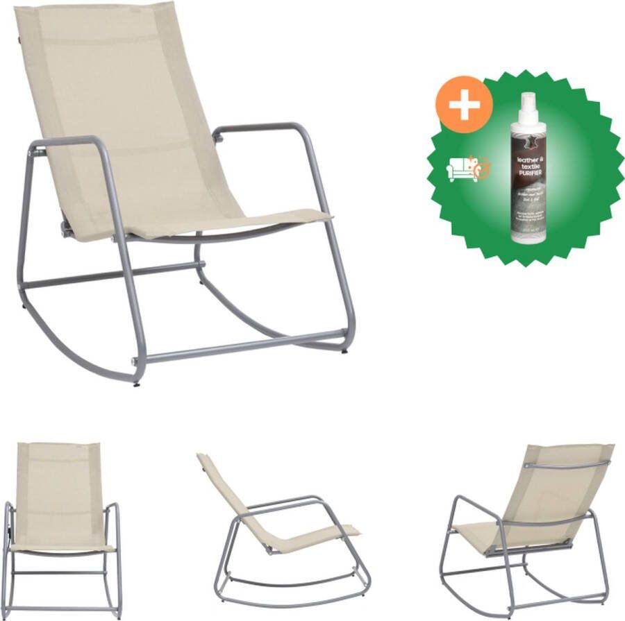 VidaXL Schommelstoel Tuin 95 x 54 x 85 cm Textileen en Gepoedercoat Staal Tuinstoel Inclusief Reiniger