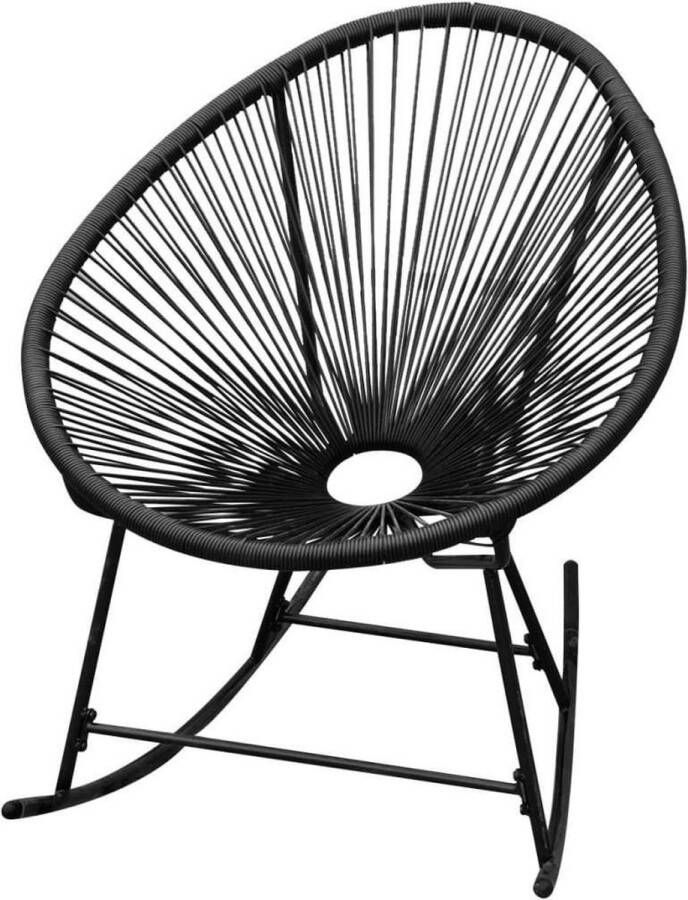 VidaXL -Tuinschommelstoel-poly-rattan-zwart