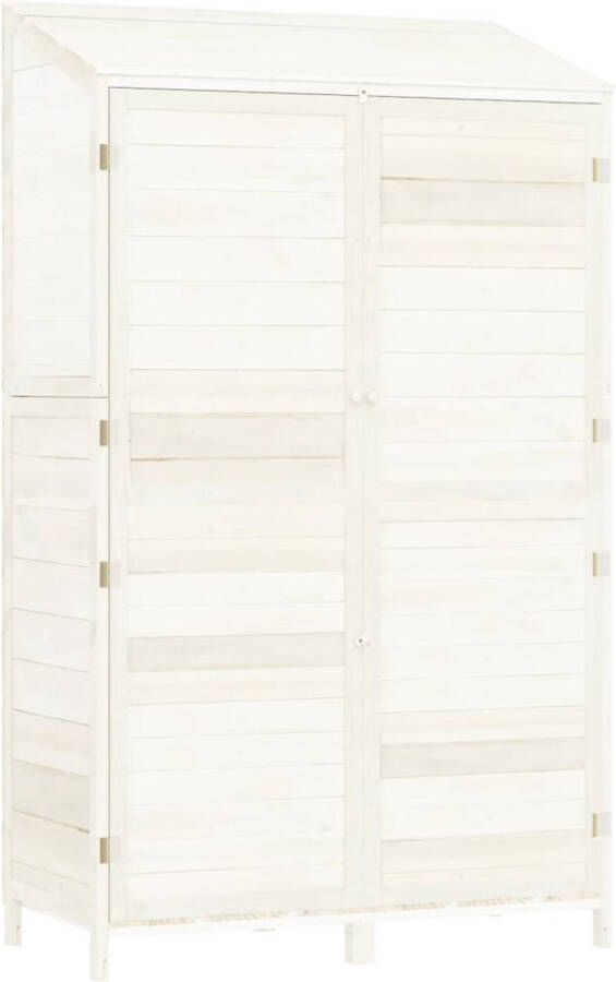 VidaXL -Tuinschuur-102x52x174 5-cm-massief-vurenhout-wit