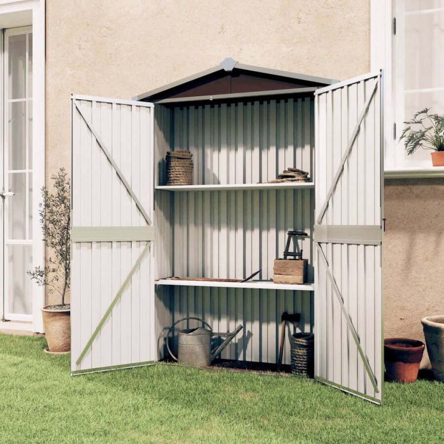 VidaXL Tuinschuur 107 5x46x183 cm gegalvaniseerd staal bruin