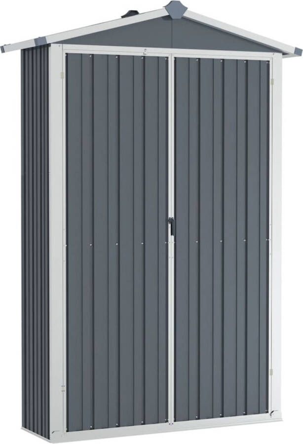 VidaXL Tuinschuur 107 5x46x183 cm gegalvaniseerd staal grijs