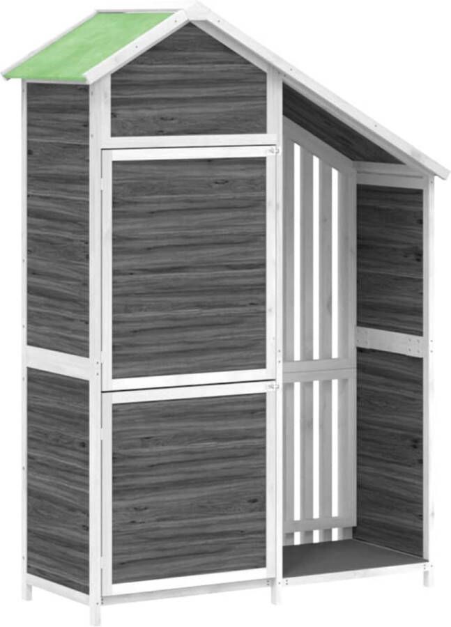 VidaXL Tuinschuur 120x53 5x170 cm massief grenenhout grijs