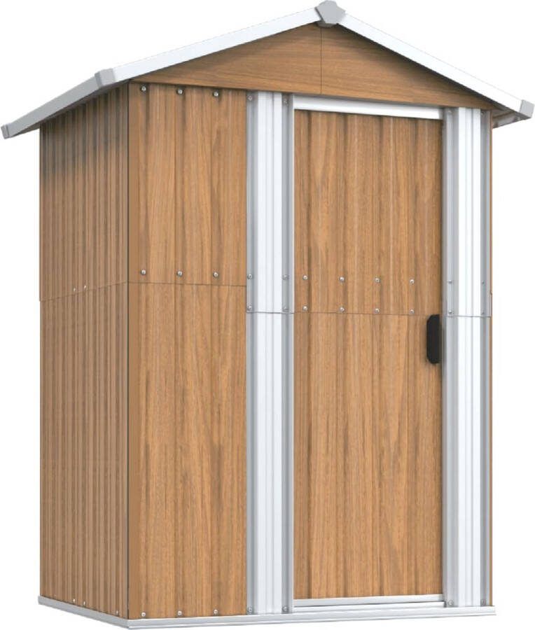 VidaXL -Tuinschuur-126x97 5x177-cm-gegalvaniseerd-staal-bruin