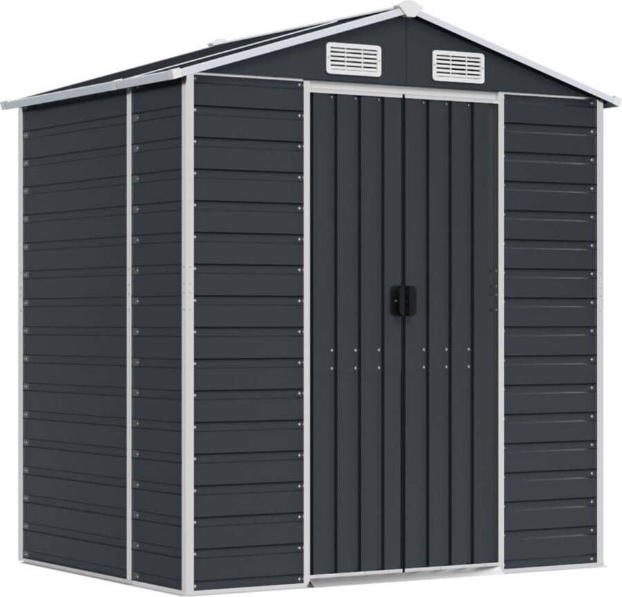 VidaXL -Tuinschuur-191x130x198-cm-gegalvaniseerd-staal-antracietkleurig