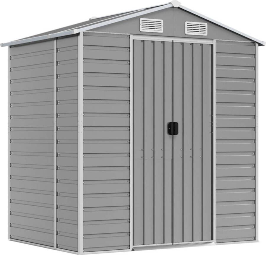 VidaXL -Tuinschuur-191x130x198-cm-gegalvaniseerd-staal-lichtgrijs