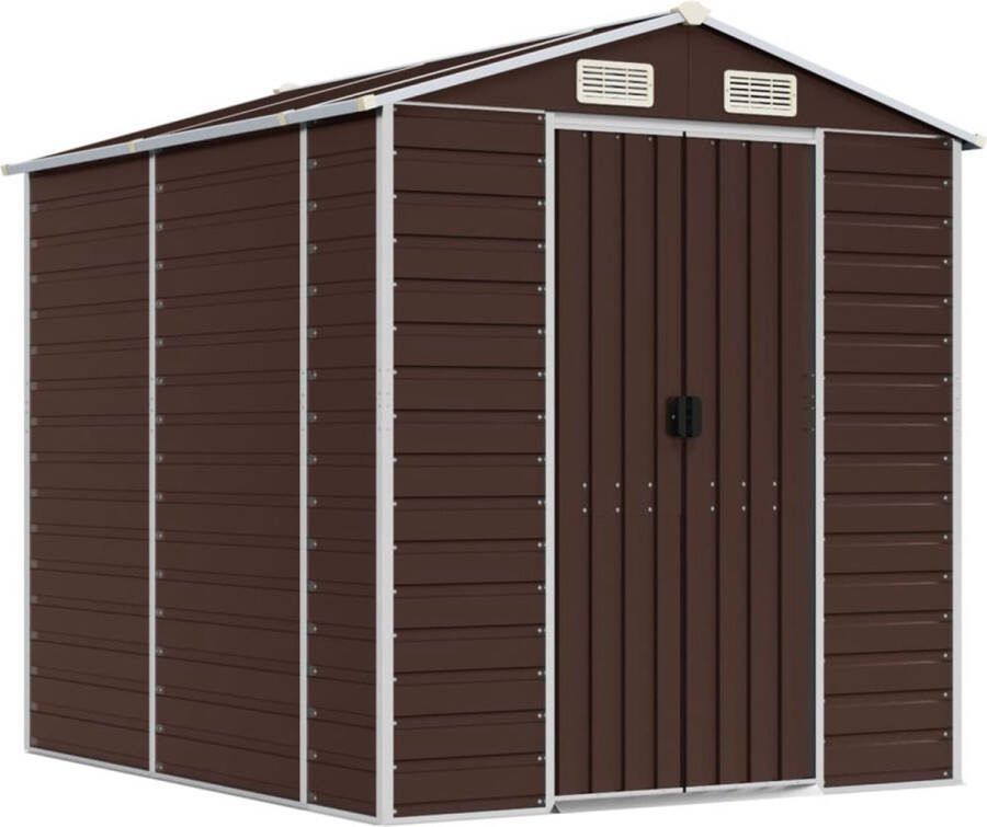 VidaXL -Tuinschuur-191x215x198-cm-gegalvaniseerd-staal-bruin