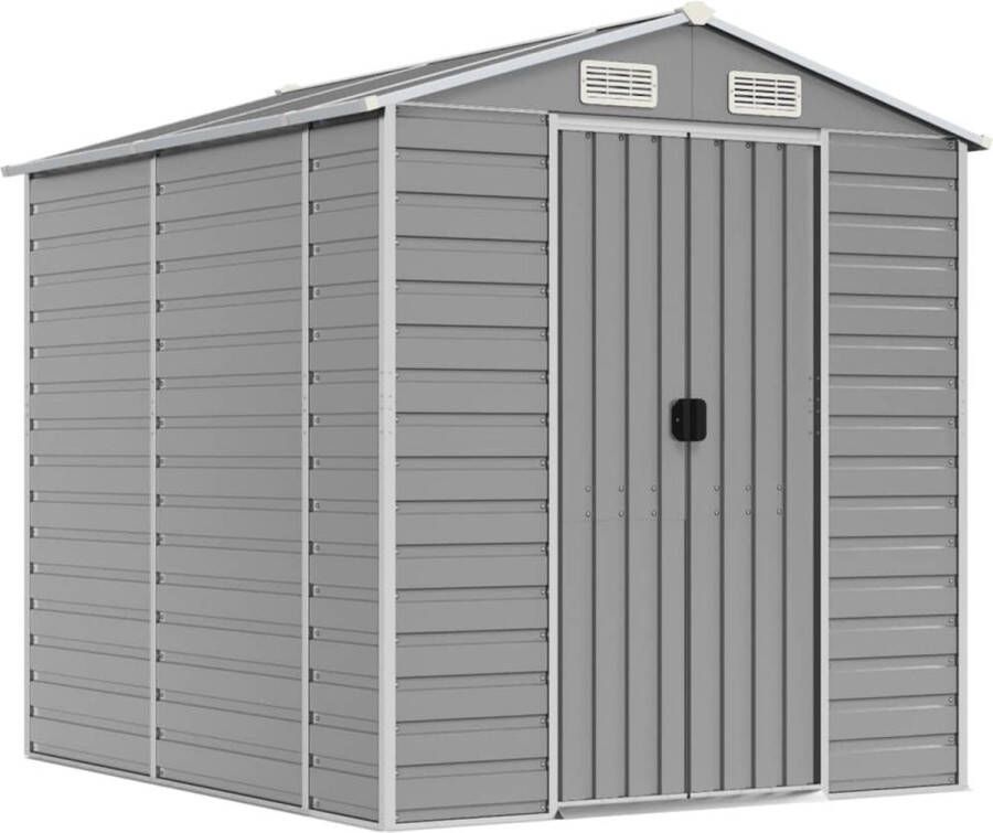 VidaXL -Tuinschuur-191x215x198-cm-gegalvaniseerd-staal-lichtgrijs