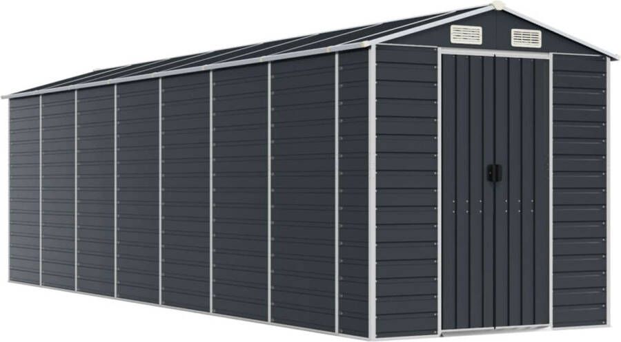 VidaXL -Tuinschuur-191x640x198-cm-gegalvaniseerd-staal-antracietkleurig