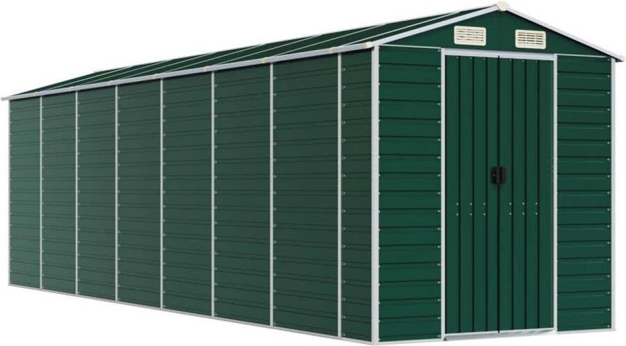 VidaXL -Tuinschuur-191x640x198-cm-gegalvaniseerd-staal-groen