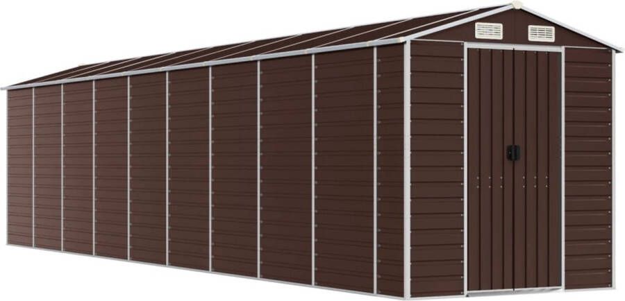 VidaXL -Tuinschuur-191x810x198-cm-gegalvaniseerd-staal-bruin
