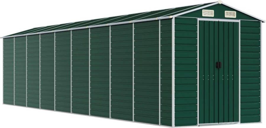 VidaXL -Tuinschuur-191x810x198-cm-gegalvaniseerd-staal-groen