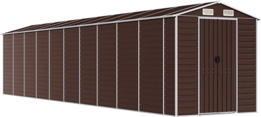 VidaXL -Tuinschuur-191x895x198-cm-gegalvaniseerd-staal-bruin