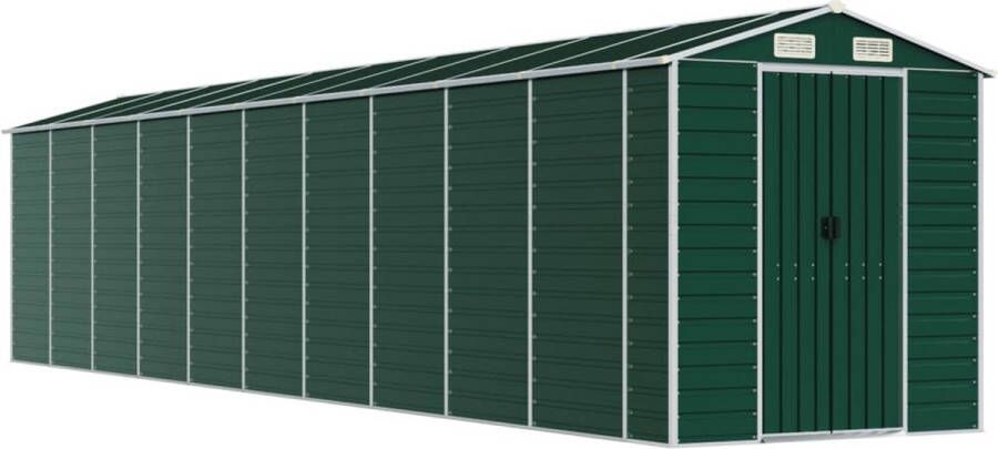 VidaXL -Tuinschuur-191x895x198-cm-gegalvaniseerd-staal-groen