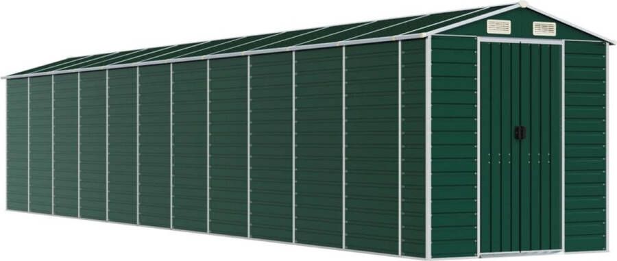 VidaXL -Tuinschuur-191x980x198-cm-gegalvaniseerd-staal-groen