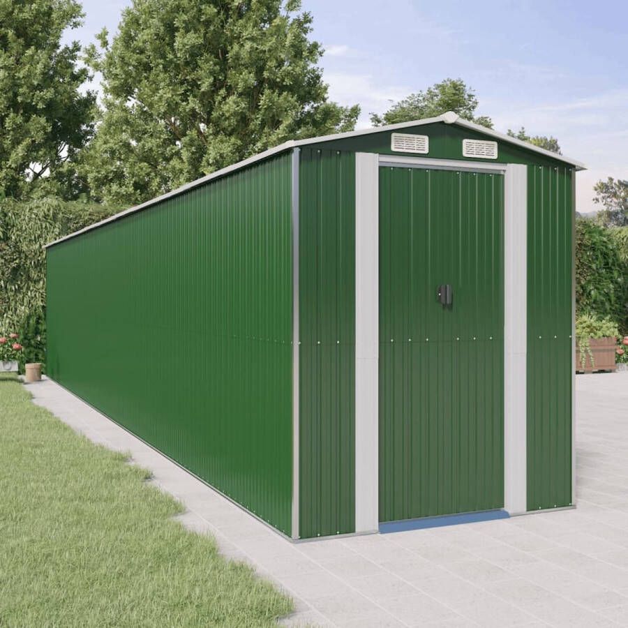 VidaXL -Tuinschuur-192x1021x223-cm-gegalvaniseerd-staal-groen