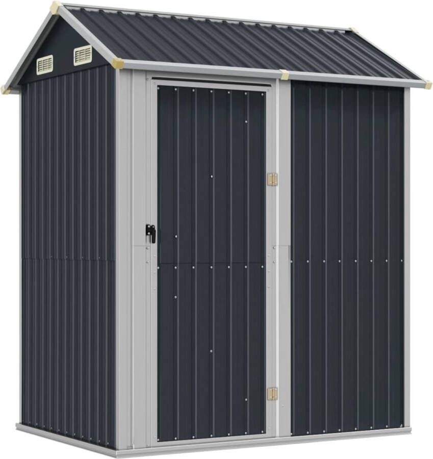 VidaXL -Tuinschuur-192x152 5x237-cm-gegalvaniseerd-staal-antracietkleur