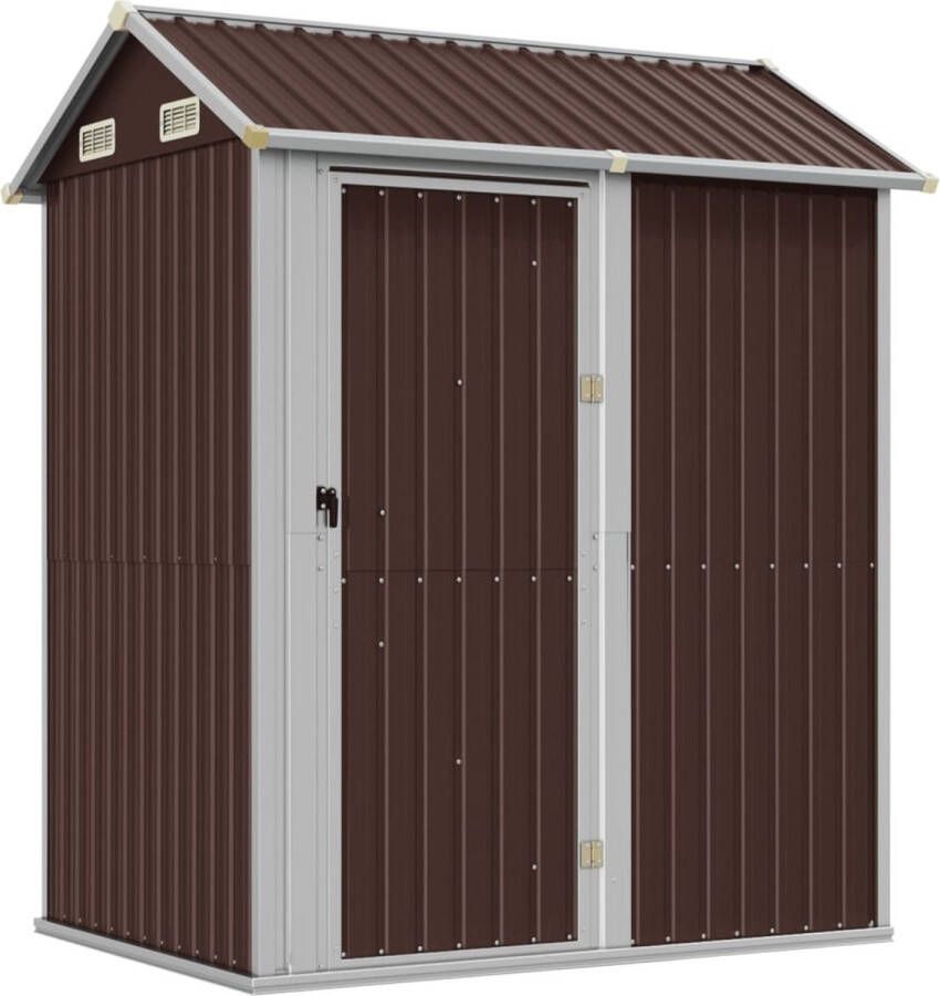 VidaXL -Tuinschuur-192x152 5x237-cm-gegalvaniseerd-staal-bruin