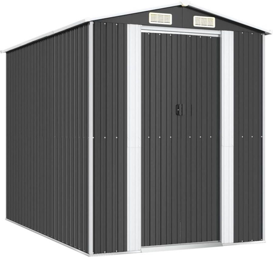 VidaXL -Tuinschuur-192x274x223-cm-gegalvaniseerd-staal-antracietkleurig