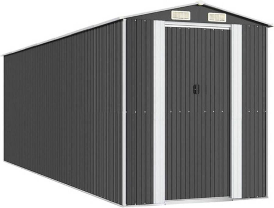 VidaXL -Tuinschuur-192x606x223-cm-gegalvaniseerd-staal-antracietkleurig