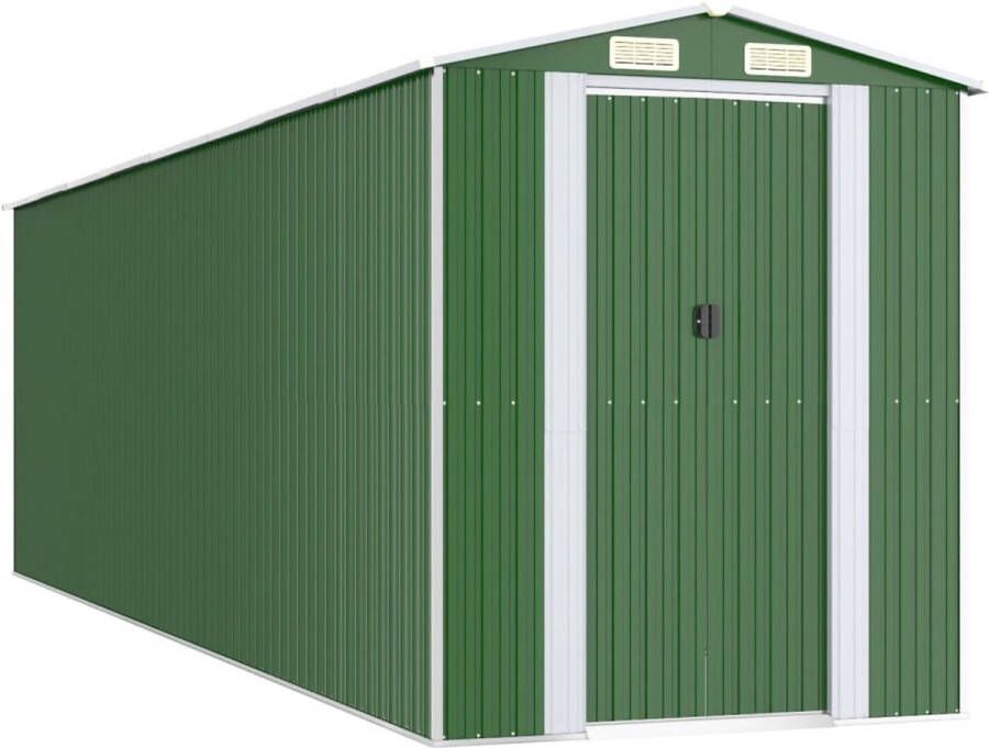 VidaXL -Tuinschuur-192x689x223-cm-gegalvaniseerd-staal-groen