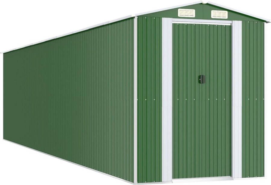 VidaXL -Tuinschuur-192x855x223-cm-gegalvaniseerd-staal-groen