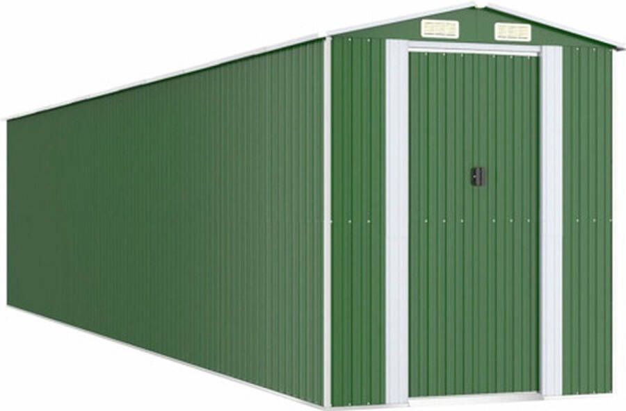 VidaXL -Tuinschuur-192x938x223-cm-gegalvaniseerd-staal-groen