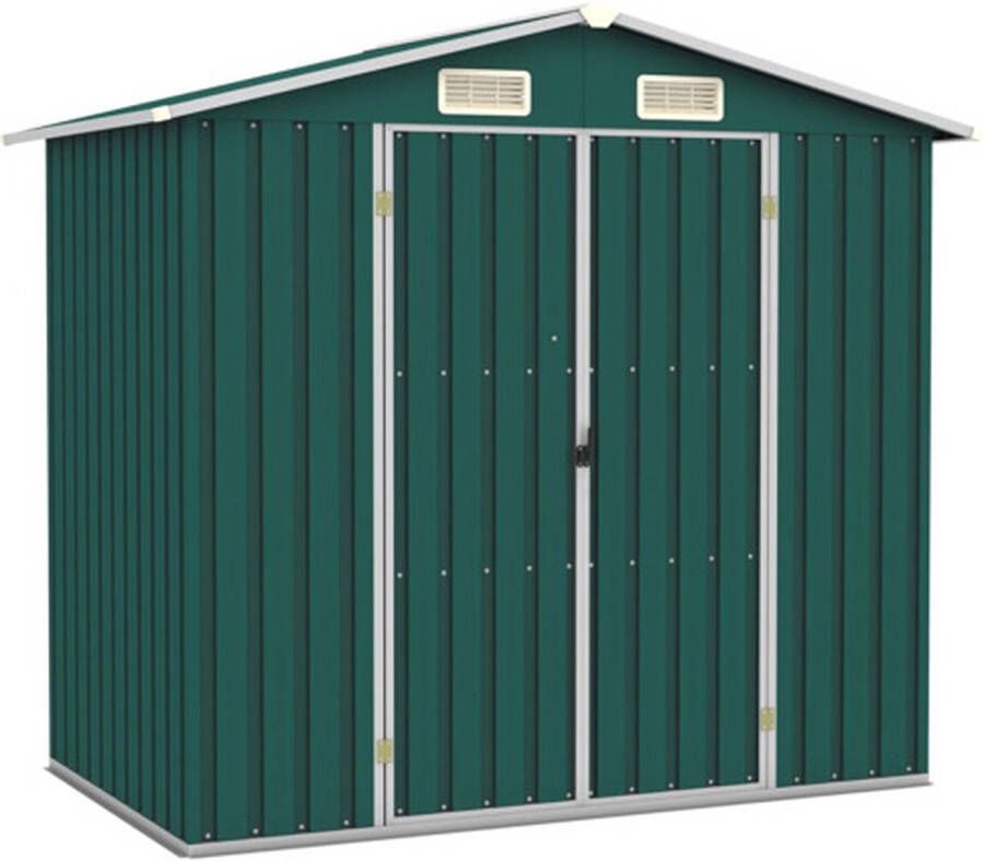 VidaXL -Tuinschuur-205x129x183-cm-gegalvaniseerd-staal-groen