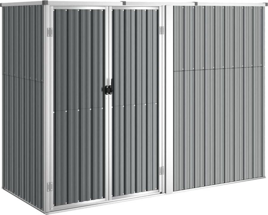 VidaXL -Tuinschuur-225x89x161-cm-gegalvaniseerd-staal-grijs