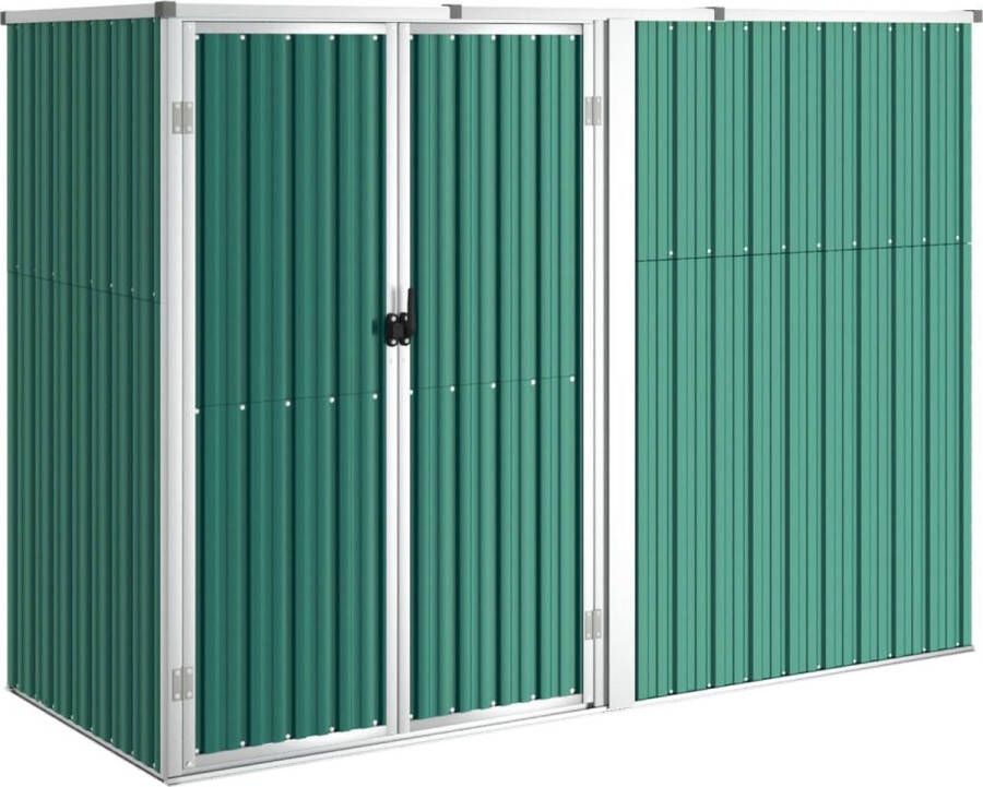 VidaXL -Tuinschuur-225x89x161-cm-gegalvaniseerd-staal-groen