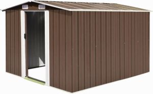 VidaXL Tuinschuur 257x298x178 Cm Metaal Bruin