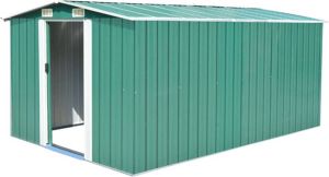VidaXL Tuinschuur 257x392x181 Cm Metaal Groen