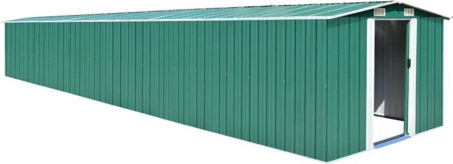VidaXL Tuinschuur 257x779x181 cm gegalvaniseerd staal groen