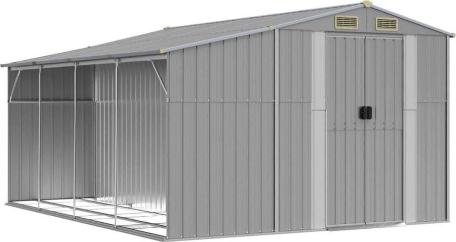 VidaXL -Tuinschuur-277x365 5x179-cm-gegalvaniseerd-staal-grijs