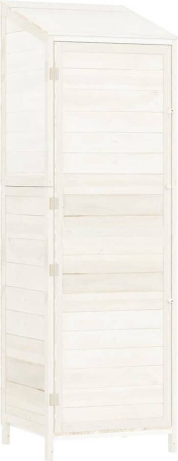 VidaXL -Tuinschuur-55x52x174 5-cm-massief-vurenhout-wit