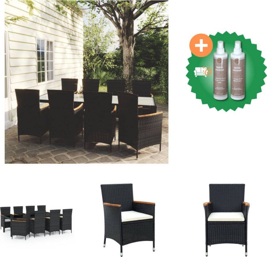VidaXL Tuinset Allibert Eethoek Zwart 250x100x75 cm PE-rattan Tuinset Inclusief Onderhoudsset