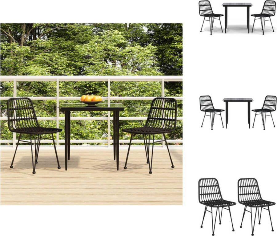 VidaXL Tuinset Comfort Eettafel en 2 stoelen 80 x 80 x 74 cm Stevig en weerbestendig Tuinset