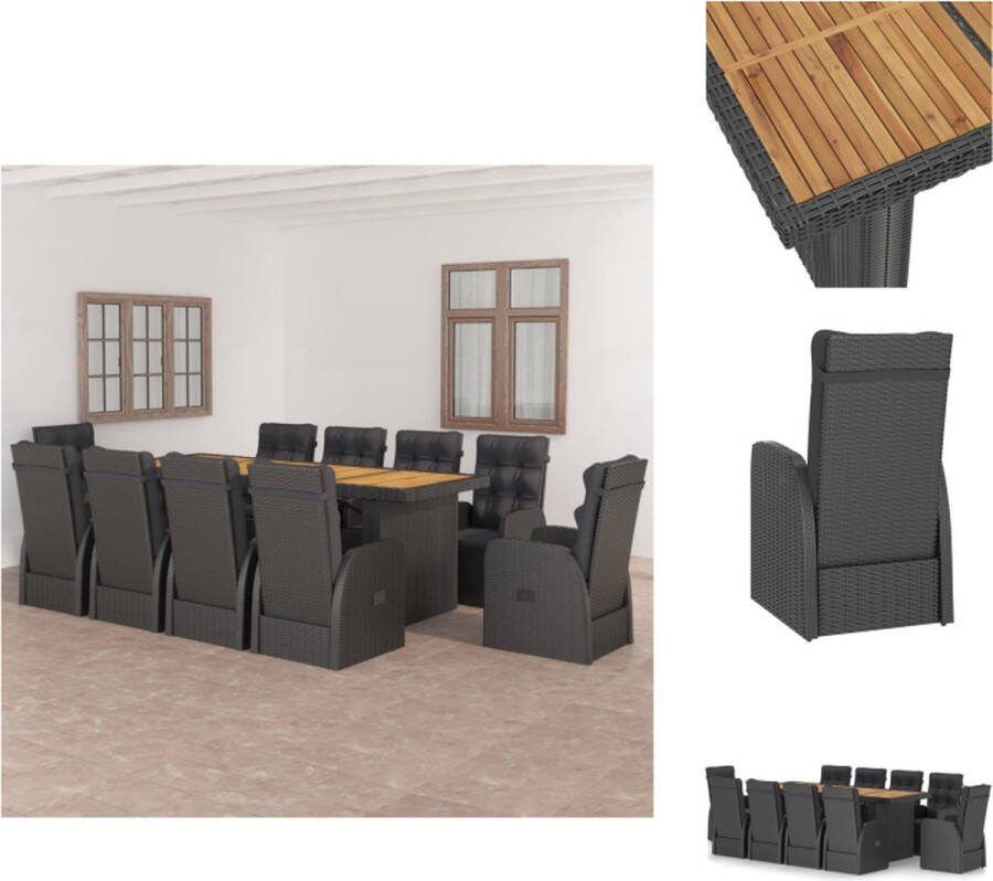 VidaXL Tuinset Eethoek 240x90x74 cm PE-rattan Gepoedercoat staal Tuinset