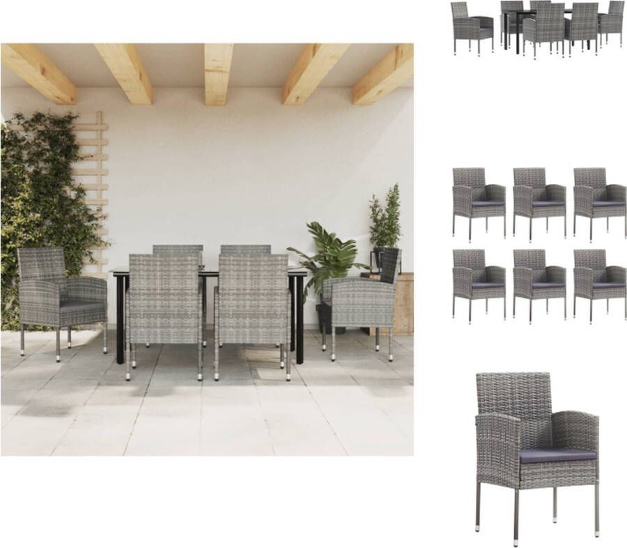 VidaXL Tuinset Elegance Tuintafel en Tuinstoel 160x80x74 cm Poly Rattan Tuinset