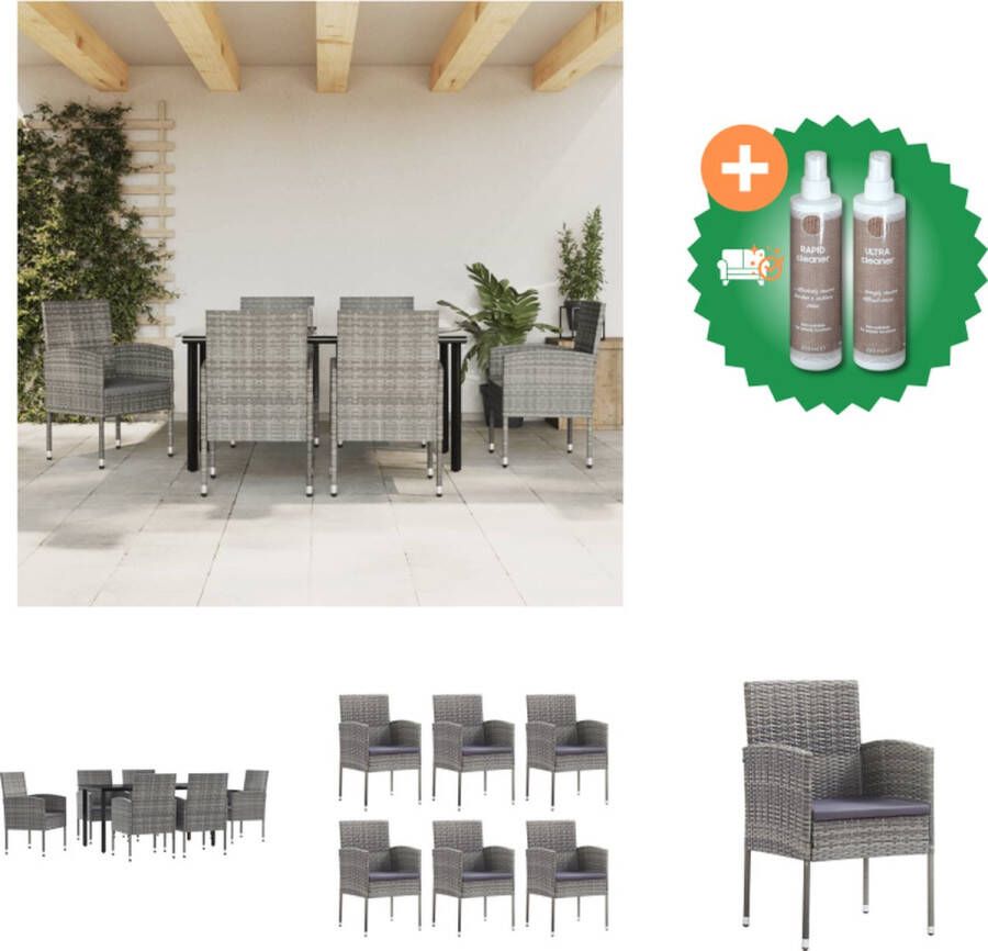 VidaXL Tuinset Elegance Tuintafel en Tuinstoel 160x80x74 cm Poly Rattan Tuinset Inclusief Onderhoudsset