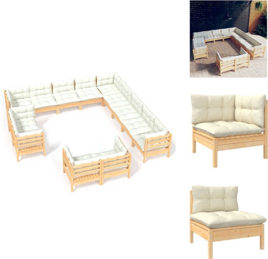 VidaXL Tuinset Grenenhout Lounge 7 Hoekbanken 6 Middenbanken 13 Zitkussens 20 Rugkussens Tuinset