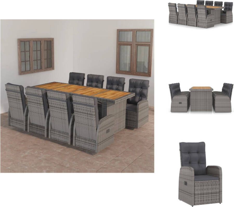VidaXL Tuinset Mallorca 8 leunstoelen tafel kussens Tuinset