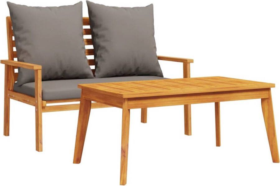VidaXL Tuinset met kussens massief acaciahout