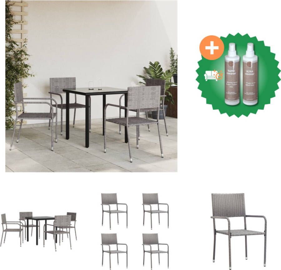 VidaXL Tuinset naam Eetkamerstoelen en Tuintafel 80x80x74cm Duurzaam Materiaal Tuinset Inclusief Onderhoudsset