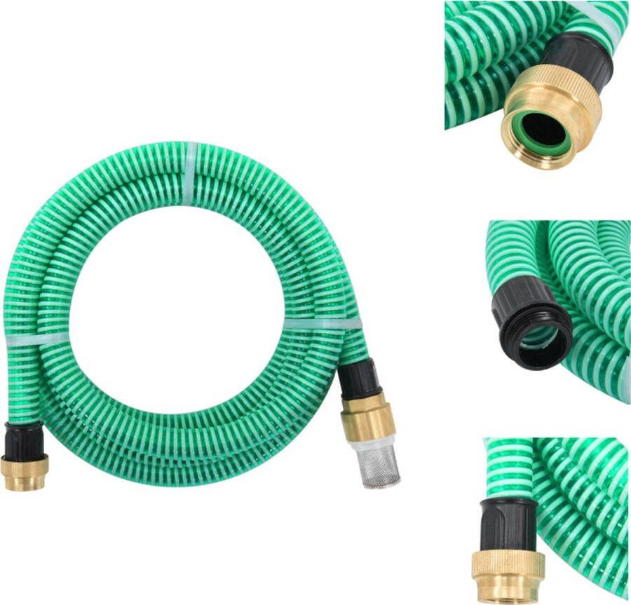 VidaXL Tuinslang 3m Groen PVC 25mm Binnendiameter 29mm Buitendiameter 2mm slangwanddikte 845g 1 schroefdraadaansluiting 6 bar werkdruk Gebruikstemperatuur-5 °C tot 60 °C Tuinslang