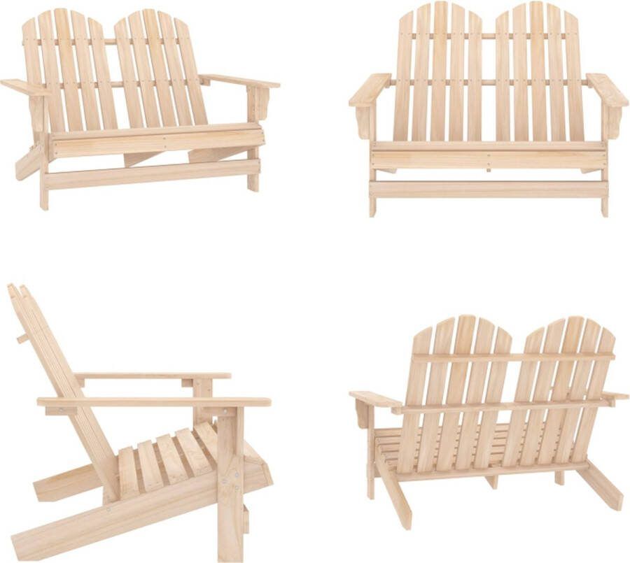 VidaXL Tuinstoel 2-zits Adirondack massief vurenhout Adirondack Stoel Adirondack Stoelen Tuin Eetstoel Tuin Eetstoelen