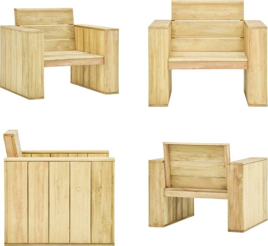 VidaXL Tuinstoel 89x76x76 cm geïmpregneerd grenenhout Tuinstoel Tuinstoelen Buitenstoel Buitenstoelen