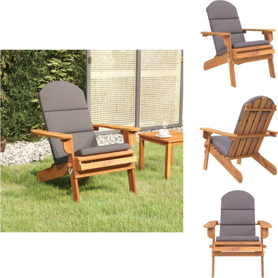 VidaXL Tuinstoel Adirondack Massief acaciahout 75 x 84 x 90 cm Comfortabel Inklapbaar Tuinstoel